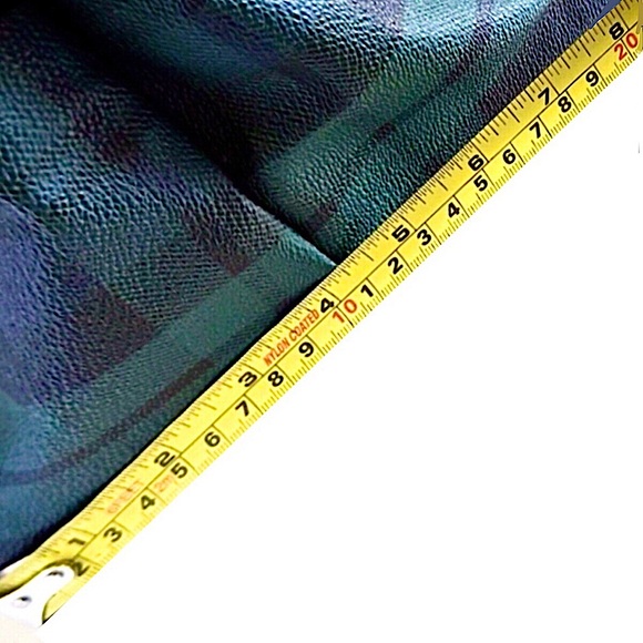 MRALPH LAUREN Black Watch Plaid Coated Canvas Brown
Leather Top Zip Shoulder Bag - Picture 13 of 16